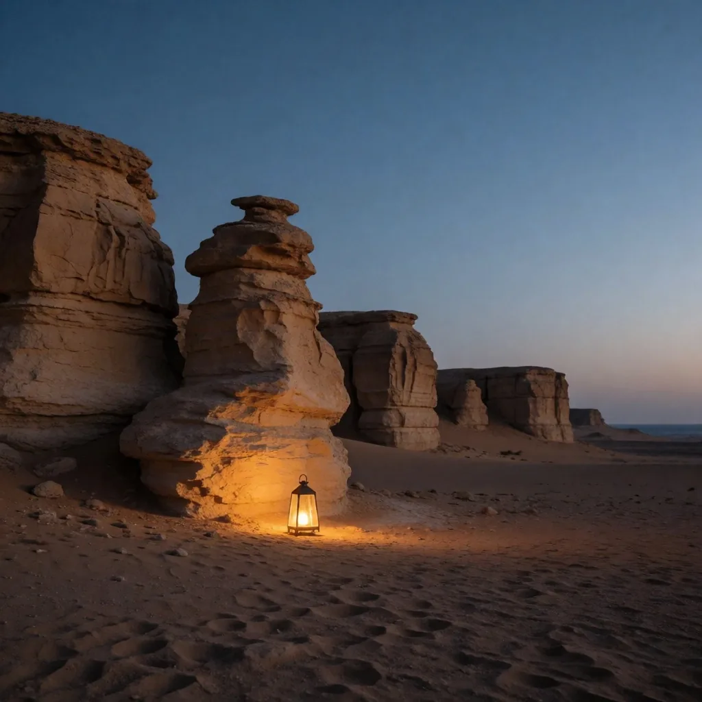 Desert landscape at blue hour