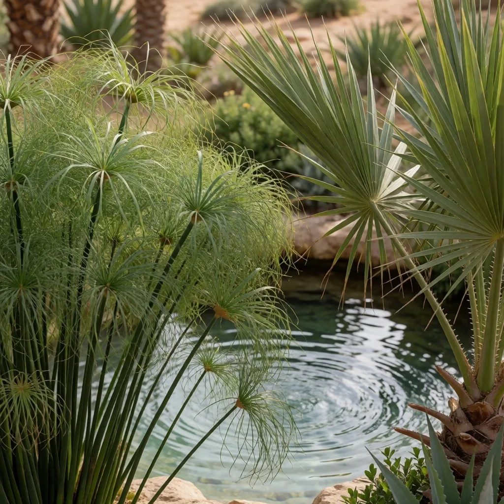 Inland oasis with freshwater pool