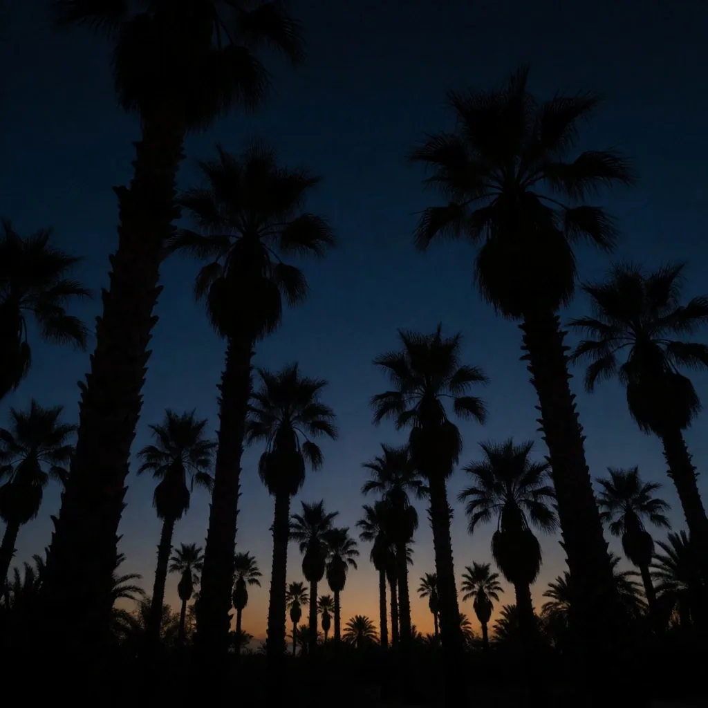 Palm trees at dusk